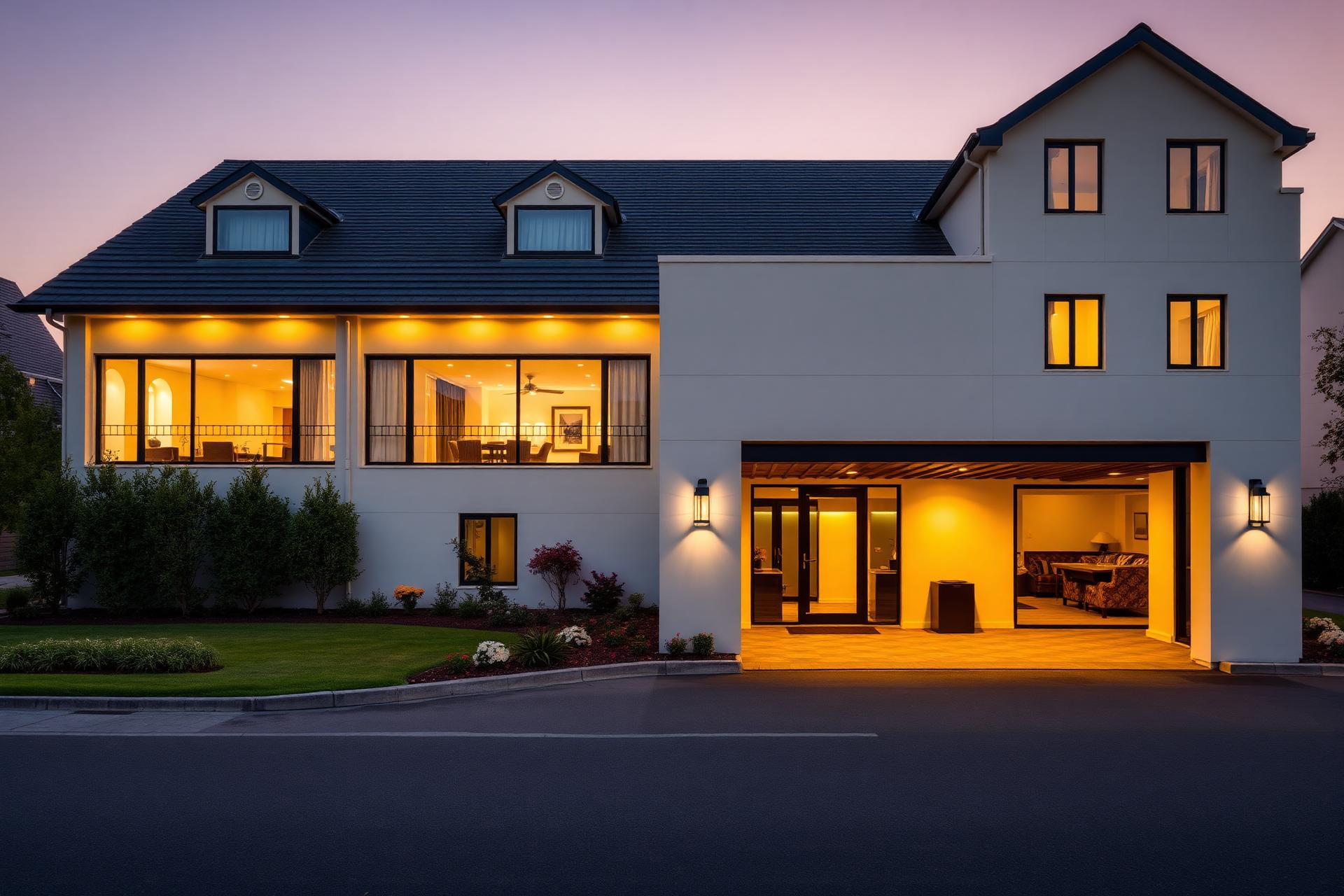 Grace View Guesthouse exterior at dusk